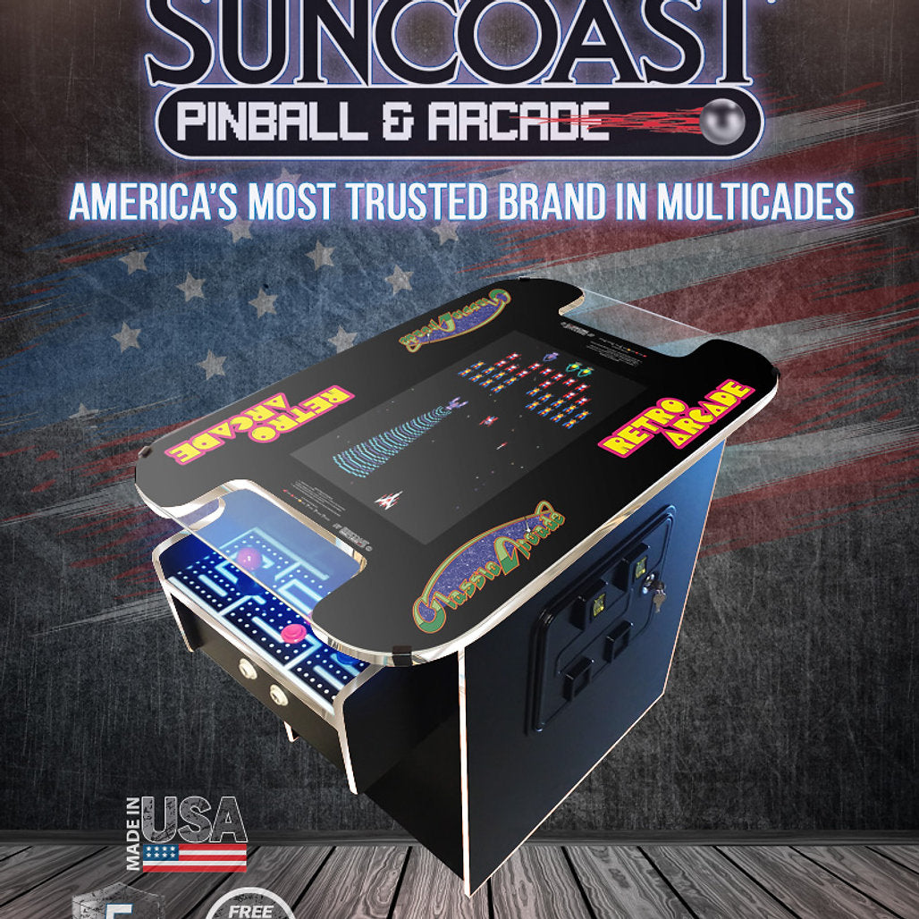 Suncoast Arcade - Premium XL Cocktail Arcade | 412 Games | 24" Screen