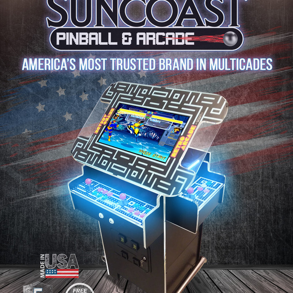 Suncoast Arcade - Premium 3 Sided Pub Height Cocktail Arcade Machine | 1162 Games